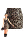 Mini-jupe sequins imprimé léopard marron années 80