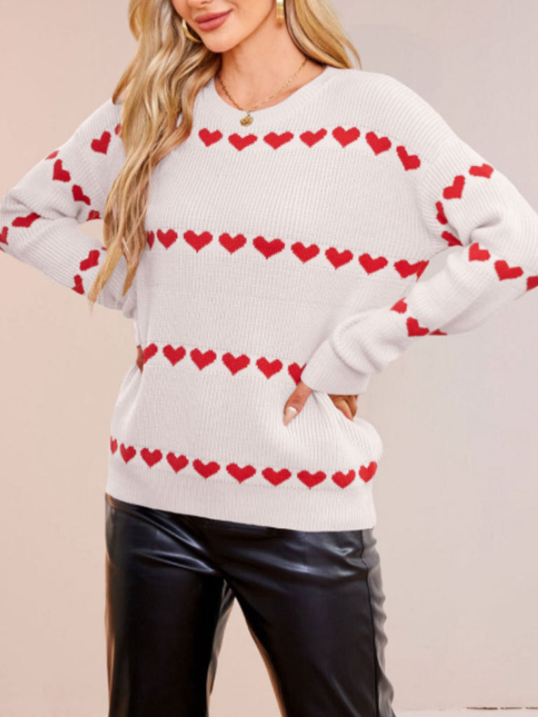 Pull Tricoté Cœur  Saint-Valentin Années 40