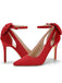 Chaussures Daim Nœud Bride Cheville Bout Pointu Talon Haut