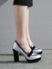 Chaussures à talons hauts à bout rond et colorblock