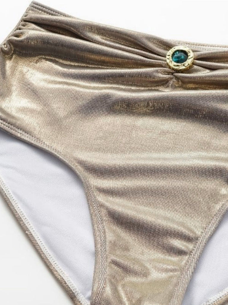 5PCS Ensemble bikini doré métallisé inspiré de l'Égypte antique années 1980