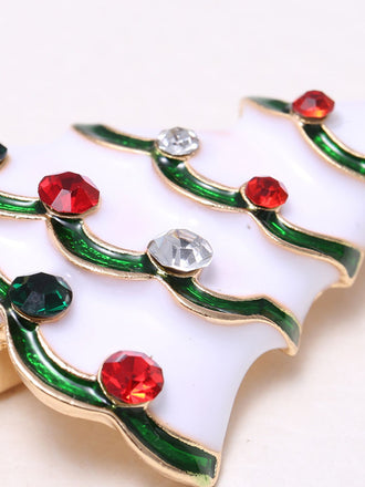 Broche Strass Arbres De Noël Rétro 2