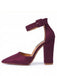 Escarpins talons hauts en daim avec bride la cheville et bout pointu