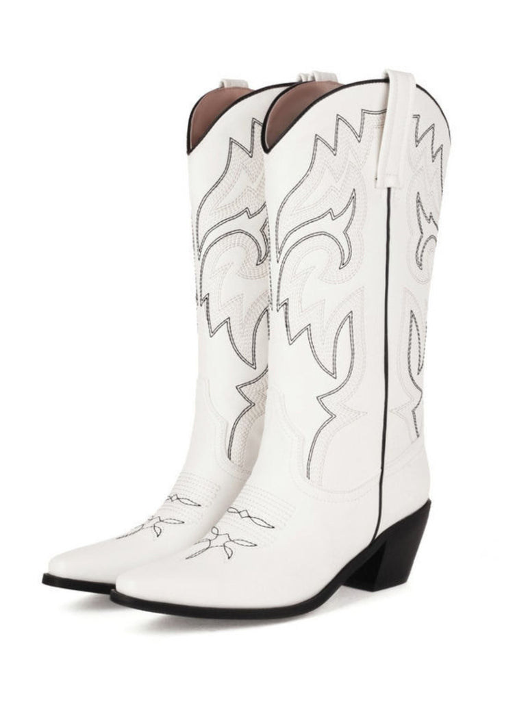 Bottes de cowboy western brodées vintage