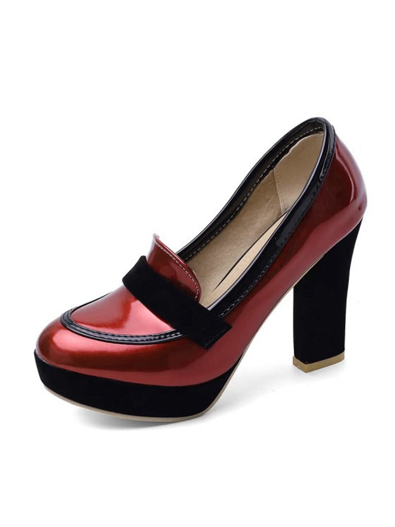 Chaussures à talons hauts à bout rond et colorblock