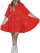 Robe babydoll paillettes et volants années 1960