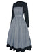 Robe noire à rayures Maria La Mélodie du bonheur des années 1950