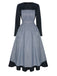 Robe noire à rayures Maria La Mélodie du bonheur des années 1950