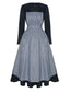 Robe noire à rayures Maria La Mélodie du bonheur des années 1950