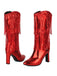 Bottines disco métallisées à franges et bout pointu