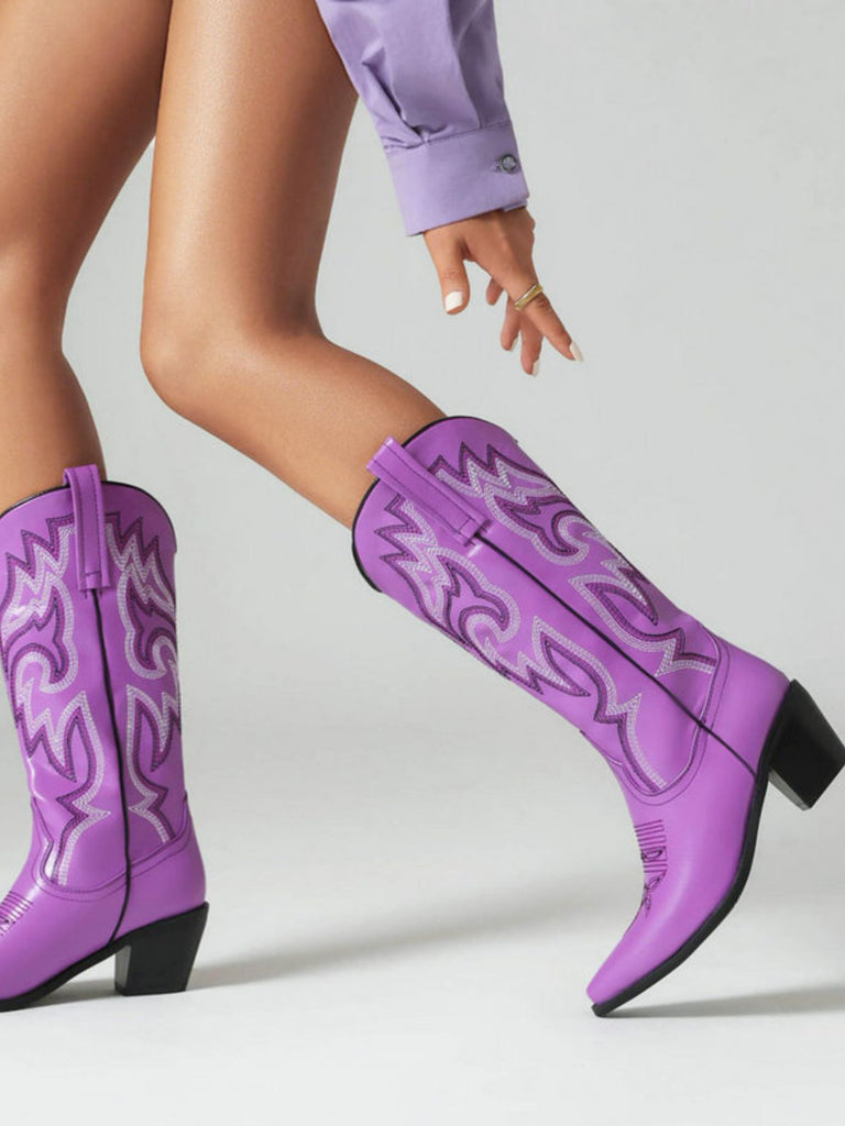 Bottes de cowboy western brodées vintage