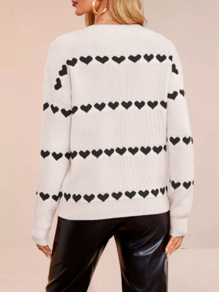 Pull Tricoté Cœur  Saint-Valentin Années 40