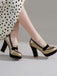 Chaussures à talons hauts à bout rond et colorblock