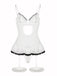 Ensemble de lingerie lacets et nœud en dentelle contrastée années 1970