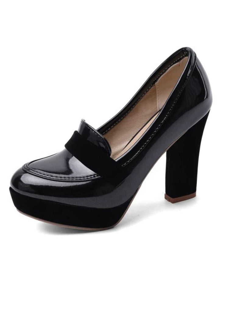 Chaussures à talons hauts à bout rond et colorblock