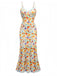 Robe licou fleur dentelle à bretelles spaghetti années 1930