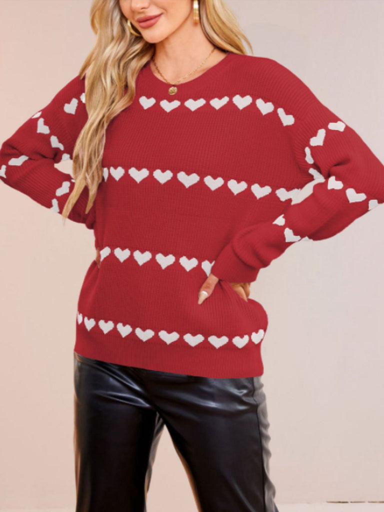 Pull Tricoté Cœur  Saint-Valentin Années 40