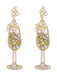 Boucles d'oreilles en forme de verre à champagne perles et pierres précieuses