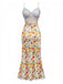 Robe licou fleur dentelle à bretelles spaghetti années 1930