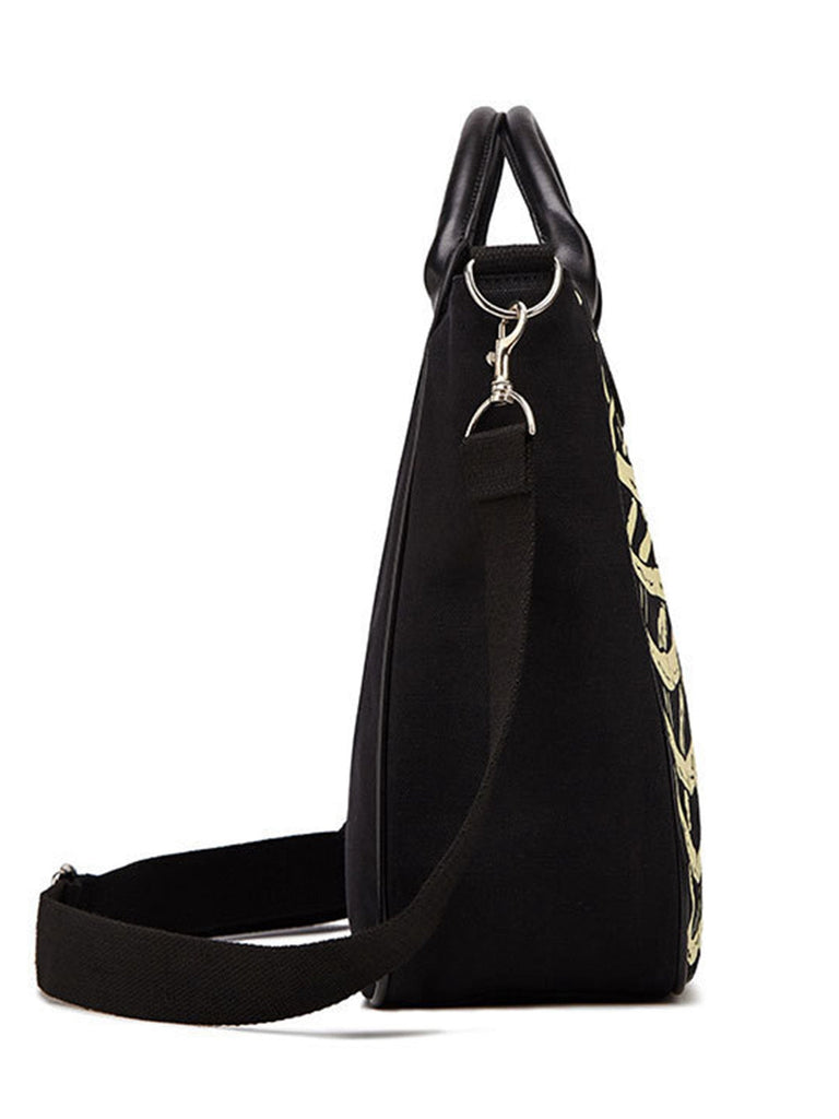 Sac à main vintage en toile squelette noire