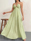Robe longue unie dos nu décolleté V et encolure américaine années 30