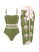 Bohème Florale Imprimé One-Pièce Maillot de Bain & Cache Maillot Années 1970 8
