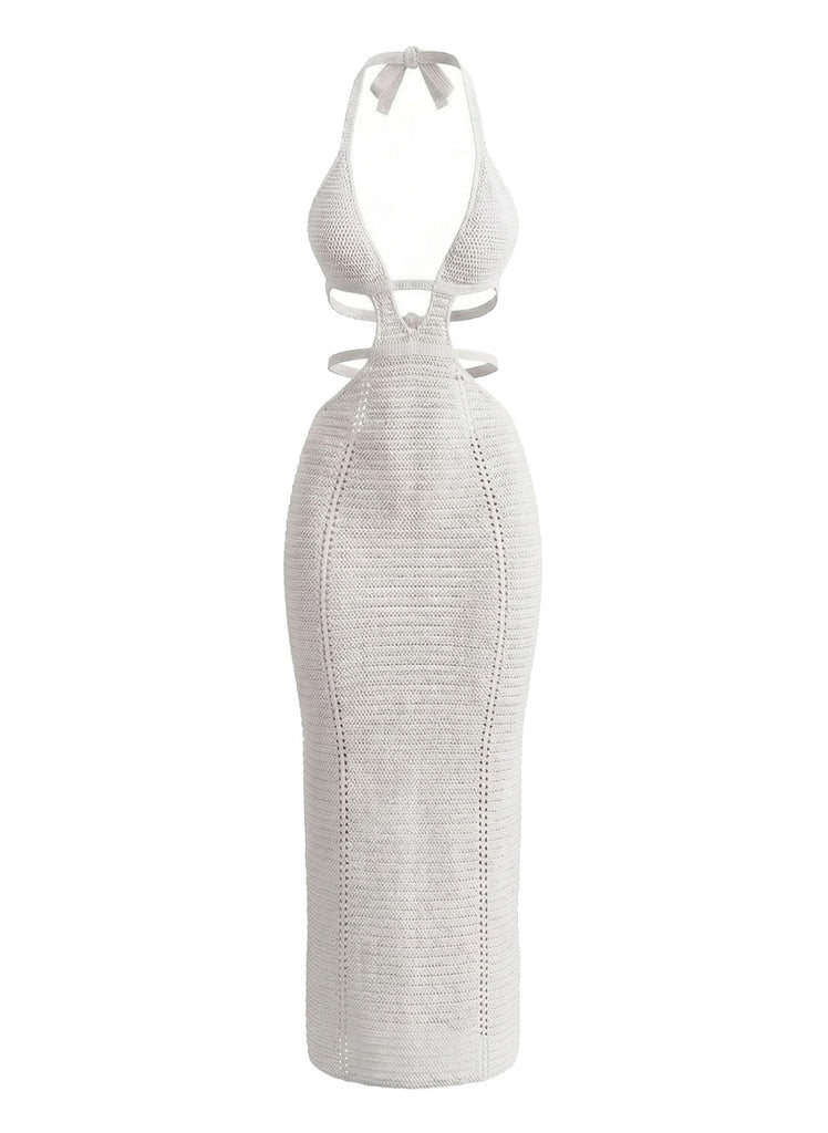 Robe Cache-Maillot Dos-Nu Ajourée au Crochet Unie Années 1930