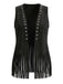 Gilet Western à Franges et Clous en Daim Années 30