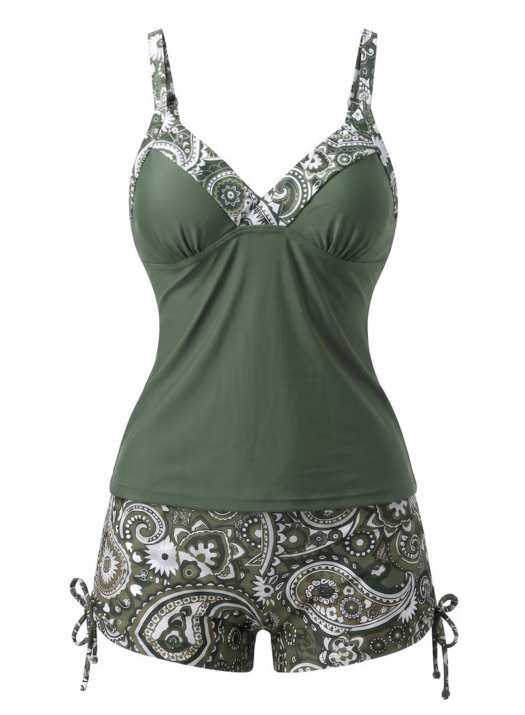 Bohème Bride Col en V Tankini Ensemble Années 1970 4