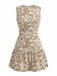 Robe en A Sans Manches Col Rond Petites Fleurs Années 1950 2