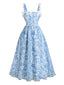 Robe Longue Bleue Imprimé La Nuit Étoilée Van Gogh Années 40