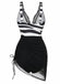 Maillot de Bain Une Pièce Zèbre Filet Imprimé Noir et Blanc Années 1940 2