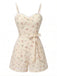 Combishort bretelles patchwork pois beige années 1940