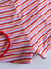 Ensemble Bikini Triangle Côtelé Dos-Nu Rayé Rouge Années 1940