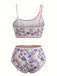 Ensemble Bikini Floral Botanique Asymétrique Taille Haute Années 1950 5