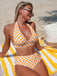 Dos-Nu Damier Imprimée Ensemble Bikini & Cache Maillot Années 1950 2