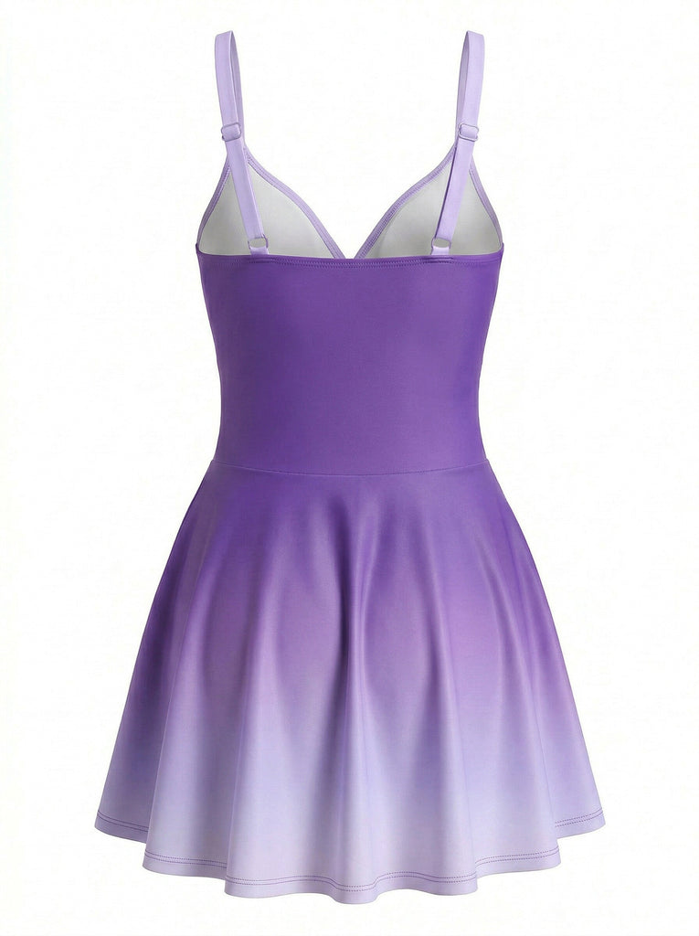 Robe de Bain Une Pièce Torsadée Dégradé Effet Miroir Années 1940 9
