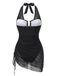 Maillot de Bain Une Pièce Filet Halter Années 1950 7