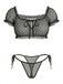 Épaules Dénudées à Pois Résille Lingerie Ensemble Années 1950