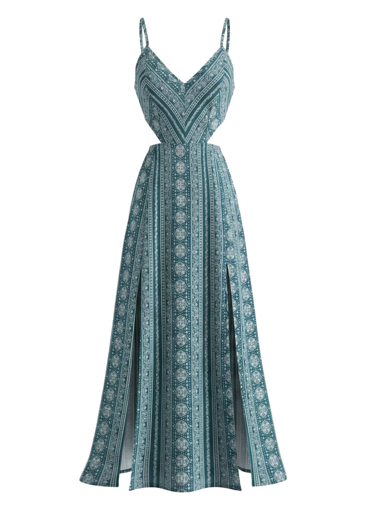 Robe Maxi à Bretelles Fines Style Boho Années 70