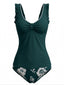 Tankini Bretelles À Volants Imprimé Fleurs Années 1950