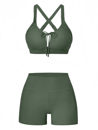Ensemble Bikini Froncé Uni Années 1950