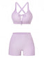 Ensemble Bikini Froncé Violet Années 1950