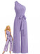 Combinaison Asymétrique Ceinturée à Jambes Larges Violette Années 1950