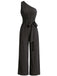 Combinaison Asymétrique Ceinturée à Jambes Larges Violette Années 1950