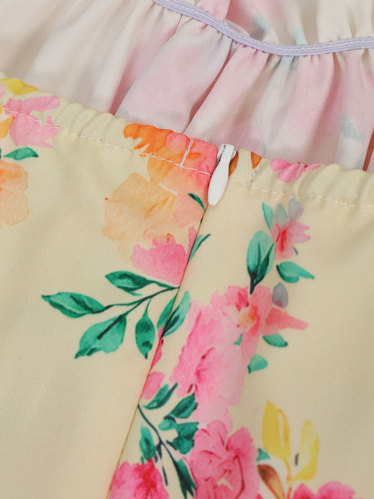 Robe Évasée Imprimée Fraises Col Claudine avec Ceinture années '50 10