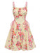 Robe Évasée Imprimée Fraises Col Claudine avec Ceinture années '50 2