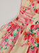 Robe Évasée Imprimée Fraises Col Claudine avec Ceinture années '50 8