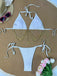 Ensemble Bikini Triangle Côtelé Chaîne Dorée Années 1960 11