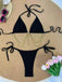 Ensemble Bikini Triangle Côtelé Chaîne Dorée Années 1960 3